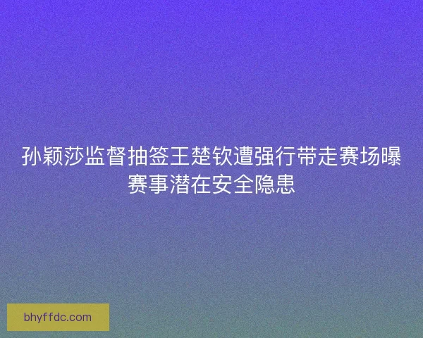 孙颖莎监督抽签王楚钦遭强行带走赛场曝赛事潜在安全隐患